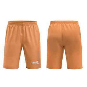 Shorts de football sportifs en polyester uni OEM, coupe ajustée, taille haute, séchage rapide, évacuation de l'humidité, couche de compression, logo personnalisé - Product Image 4