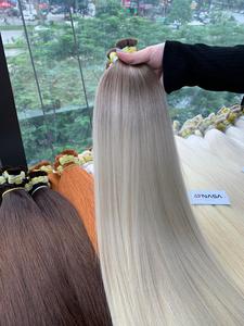 High Quality Vietnamese Bulk Hair Super Double Drawn Natural Hair Blond Shade Piano Color Virgin No <b>Tangle</b> No Shedding - Product Image 6