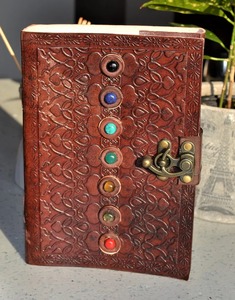 Logo personnalisé 7 Chakra A3 cuir Journal spirale lié planificateur organisateur avec selle couture 50% boxe cahier école cadeau - Product Image 5