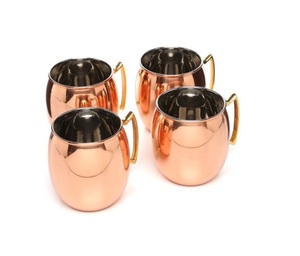 Tasses en cuivre lisse et marteau Moscow Mule aspect lisse - Product Image 4