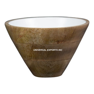 Ensaladera de madera con diseño de flores, cuenco para servir hecho a mano de excelente calidad, ensaladera de madera elegante de forma redonda - Product Image 6