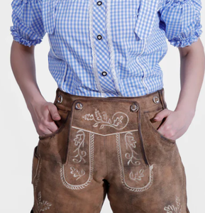 Pantalones cortos de moda para mujer, ropa de calle, cuero personalizado, bordado, Lederhosen, cintura media, decoración estampada en caliente - Product Image 5