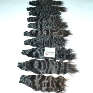 Extensions de cheveux humains indiens vierges non traités, ondulés, style naturel, double trame, couleur naturelle noire, extensions malaisiennes - Product Image 3