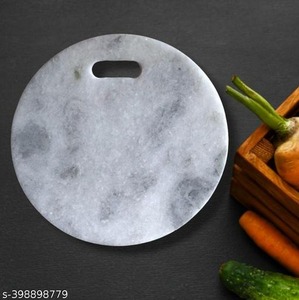 Planche à découper design ronde blanche Surface de coupe élégante Cuisine Planche durable élégante pour légumes Fruits Facile à nettoyer - Product Image 5