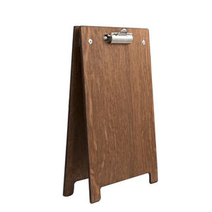 Porte-bloc-notes mural ou sur pied en bois, tableau de menu d'écriture, présentoir de chèques, porte-bloc-notes en bois portable avec pinces à reliure métalliques - Product Image 6
