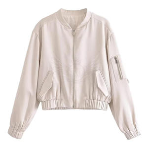 2024 Casual moda bombardero chaqueta de satén moda liso invierno bombardero chaqueta de satén para adultos - Product Image 1