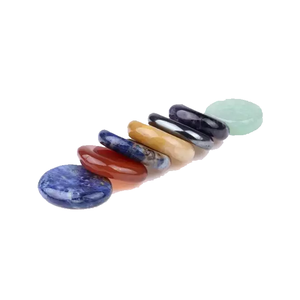 Piedra plana Palma 7 chakra Palma plana cristal piedra preciosa Piedra Natural plana forma ovalada bolsillo piedra Protección mayorista - Product Image 3