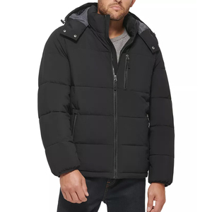Manteaux matelassés en duvet de grande taille vestes bouffantes à capuche pour hommes vestes gonflées pour hommes de logo personnalisé imprimé de haute qualité - Product Image 1