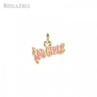 PM51493 personnalisé plaqué or cuivre triste garçon visage breloque émail triste Boyz lettre pendentif mode pendentif pour Cool fille cadeau