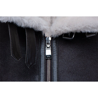 Meilleure vente Bomber sur mesure pour hommes veste en daim noir col en fourrure de renard hiver cuir grande taille vestes en peau de mouton