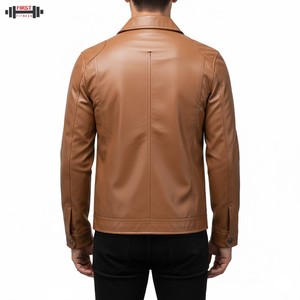 Chaqueta Bomber de Cuero Transpirable de Alta Calidad, Ecológica, Impermeable, con Acabado de Primera Calidad, Talla Grande, Estilo Urbano, con Rayas de Pana - Product Image 2