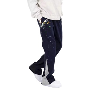Custom Essentials Clothes Flared Sweatpants Galleria Cotton <b>Stacked</b> Sweat Loose Fit for Men Dept Straight Wide Leg TrackPants - Product Image 1