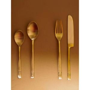 Juego de Cubiertos de Metal Opulento con Elegantes Mangos Curvos y Acabado Radiante para una Atmósfera de Cena Sofisticada - Product Image 1