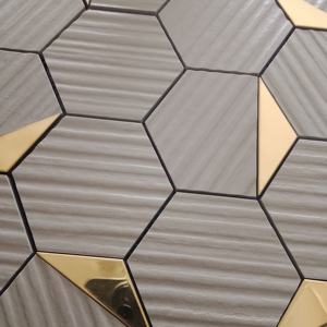 Buildingmaterialsindia โมเสกหกเหลี่ยม73มม. กระเบื้องเป็นกรดทั้งตัว260x300สำหรับห้องนั่งเล่นโรงแรมและร้านอาหาร - Product Image 3