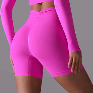 LOGOTIPO Personalizado Corto Mujeres Gimnasio Ropa Deportiva Fitness Conjunto Sin Costuras Sujetadores de Yoga Corto - Product Image 1