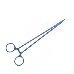 DeBakey Needle Holder Forceps Straight Blue Coated Stainless Steel Manual Professional <b>Precision</b> Suture <b>Tool</b> Surgical SURGICAL - Product Image 2