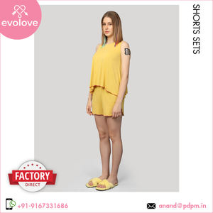 2024 conjunto de pantalones cortos de pijama Micro Modal de dos piezas sin mangas para mujer colección de verano para uso doméstico precio al por mayor confiable primavera - Product Image 4