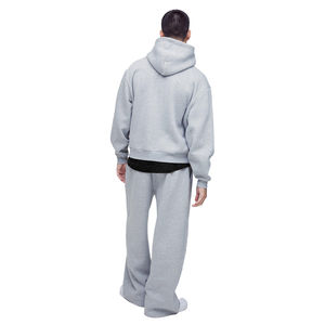 Prix de gros Ensemble pantalon de survêtement et sweat à capuche Impression de logo personnalisé Pantalon évasé Survêtement Ensembles pull épais de haute qualité de qualité supérieure - Product Image 3