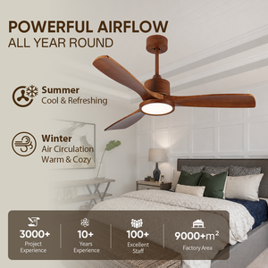USA In Stock Modern 36 Inch <b>Ceiling</b> Fan with <b>Light</b> Solid Wood Quiet DC Motor <b>Remote</b> <b>Control</b> for Indoor Spaces - Product Image 2