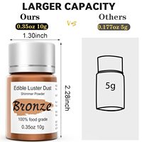 Poudre de Mica Scintillante Comestible de Qualité Alimentaire, Pigment Inorganique Non Toxique Multicolore pour Gâteaux, Chocolats et Pâtisseries à la Fraise