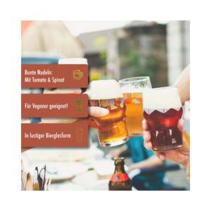Set of 3 Pasta Shaped Glass <b>Drinkware</b> 250g Each Unique and Stylish Beer Glasses - Product Image 1