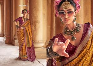 Sari de seda suave de diseñador indio, ropa de fiesta de boda tradicional, hermoso diseño de tejido, estilo paquistaní, Elegante ropa de boda - Product Image 2