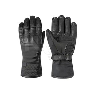 Gants de course d'hiver coupe-vent avec design en cuir souple à doigts entiers, sangle de poignet réglable - Fabriqué au Pakistan - Product Image 1