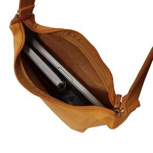 Bolso Hobo Slouchy de estilo Vintage naranja quemado hecho a mano, proveedor indio superior, fabricante de cuero genuino con decoración de borlas - Product Image 6