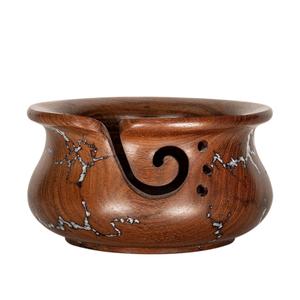 Cuenco de almacenamiento de hilo de madera de haya Premium hecho a mano para tejer ganchillo costura soporte de hilo grande mejor regalo de Navidad - Product Image 4