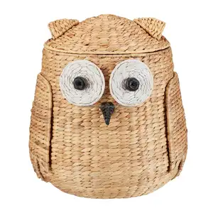 Owl Basket for Laundry Storage Water Hyacinth Basket Safety for Children Wholesale Price