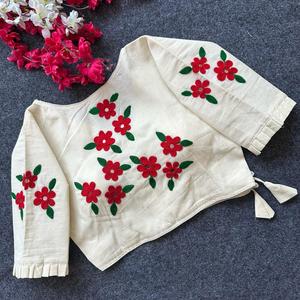 Blusa de Algodón Khadi Artriddhs, Manga Media, Estilo Informal de Oficina para Mujer, Fabricada en India - Product Image 1