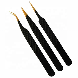 Meilleur fabricant Extension de cils Pince à épiler de couleur noire | Pince à cils Logo personnalisé | Extension de cils Pince à épiler personnalisée - Product Image 2