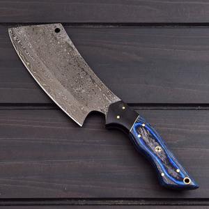 Cuchillo de Chef al por Mayor, Cuchillo de Acero de Damasco Hecho a Mano, Cuchillo para Carne con Mango de Madera y Funda de Cuero Incluida - Product Image 4