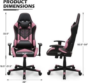 OEM Factory Gamer Wholesale <strong>Pink</strong> Gaming <strong>Chair</strong> with Head Pillow - Product Image 3