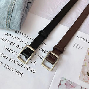 เข็มขัดชุดเดรสแฟชั่นสายรัดเอวบางสไตล์ย้อนยุคเข็มขัดแบบไร้รูกระดุมสำหรับงานปาร์ตี้กางเกงยีนส์สายรัดเอวสีดำสำหรับผู้หญิงตั้งแคมป์ - Product Image 2