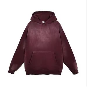 Sudadera con Capucha para Hombre, Invierno, Lavado Ácido, 100% Algodón, Servicio OEM Personalizable, Transpirable, Impermeable, Ecológica, Alta Calidad, Venta al Por Mayor - Product Image 2