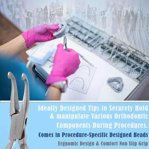 Pince orthodontique de base, outil de pliage de fil d'arc dentaire, pince à placer les brackets, acier inoxydable - Product Image 4