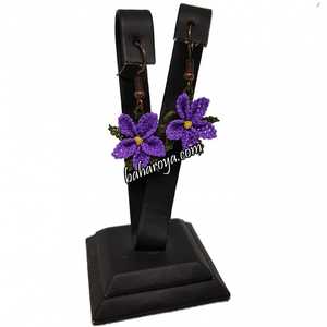 İğne Oyası Kır Çiçeği Küpe Sallantılı Menekşe Moru Pendientes de moda - Product Image 1