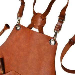 ผ้ากันเปื้อนแบบมีกระเป๋าทำจากหนังสำหรับบาร์เทนเดอร์บาร์แบบมืออาชีพดีไซน์ไร้แขนสำหรับผู้ชายทำความสะอาดโลโก้ได้ตามต้องการ - Product Image 3