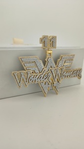 Collar con Colgante Personalizado con Iniciales y Logotipo, Estilo Hip Hop, Plata de Ley 925, Diamante VVS Cultivado en Laboratorio, Collar con Nombre, Número o Letra para Hombre - Product Image 3