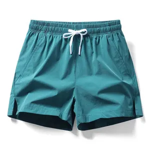 Shorts de nylon de alta qualidade com logotipo bordado, shorts esportivos de nylon masculinos de secagem rápida e respirável, moda verão estilo High Street