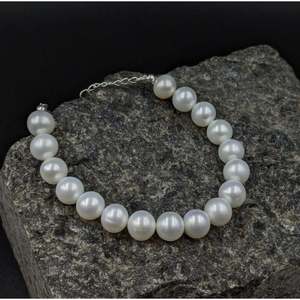 8mm Freshwater Pearl Beaded <b>Bracelet</b> Ball Shape <b>Bracelets</b> or <b>Bangles</b> - Product Image 1