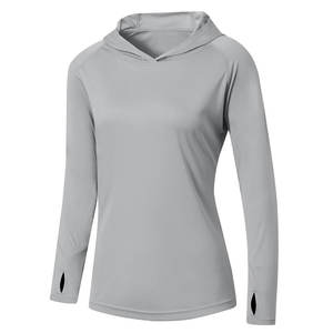 Camiseta con Capucha para Mujer, 100% Poliéster, Ajustada, Manga Larga, Protección Solar - Product Image 1