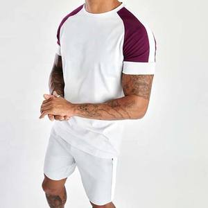 Venta al por mayor OEM Custom High Street Twin Sets-Camisetas cortas de algodón transpirable para hombres de dos piezas Slim Fit bordado Técnica - Product Image 3