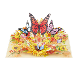 Cartes en papier 3D personnalisées avec papillon d'automne en relief, directement de l'usine - Product Image 1
