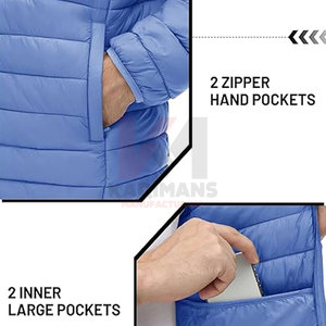 Factory Direct Mens Quilted Winter <b>Jacket</b> Lightweight Puffer Windproof Water Resistant Fabric Pocket Practical Design <b>travel</b> - Product Image 4