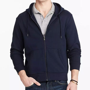 Sweats à capuche zippés en molleton de 100% coton respirant pour hommes, avec logo personnalisé, sweats à capuche grande taille, prix bon marché pour la vente - Product Image 3