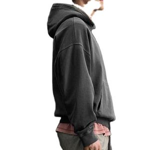 Sweat-shirt surdimensionné à épaules tombantes en coton 100% pour homme, double couche, tissage inversé, sweat-shirt à capuche pour l'automne et l'hiver, sport - Product Image 3