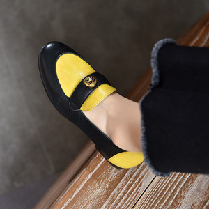 Escarpins en cuir à talon chaton pour femme, chaussures à talon carré bas à enfiler pour le bureau, les soirées et la marche quotidienne - Product Image 2
