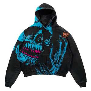 2023 Logo personnalisé broderie éponge française plaine recadrée coton respirant pleine fermeture éclair à capuche pour hommes - Product Image 4